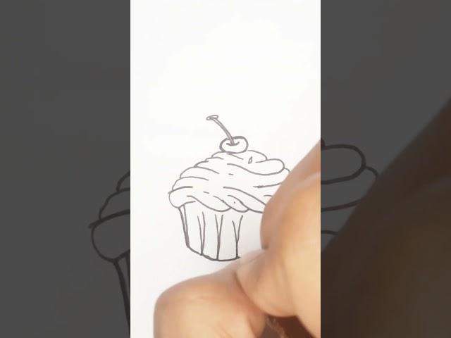 HOW TO DRAW CUP CAKE - DRAWING TUTORIAL