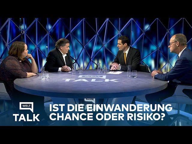 WELT TALK - Einwanderung: Chance oder Risiko? Mit Ricarda Lang, Friedrich Merz & Leon de Winter