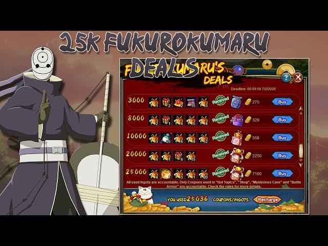 Inkyu Yolos Her Coupons - 25k Fukurokumaru Deals | Naruto Online