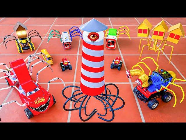 Upgrade LIGHT HOUSE MONSTER Long Spider Legs Most Scary, LIGHTNING MCQUEEN, CHOO CHOO CHARLES Eater