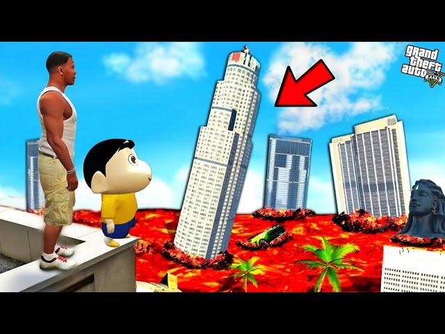 Biggest LAVA TSUNAMI In GTA 5 | Volcano LAVA Franklin And Shinchan ESCAPE