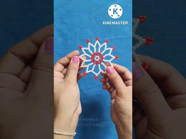 How to make Pearl beaded Flower / DIY Bead Craft / Easy Bead Flower Making #youtubeshorts #shorts