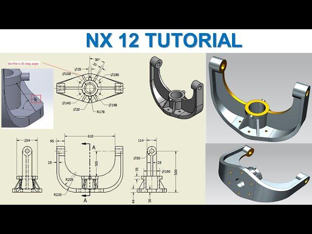 NX 12 Tutorial #55 | 3D Modeling Basic Beginners