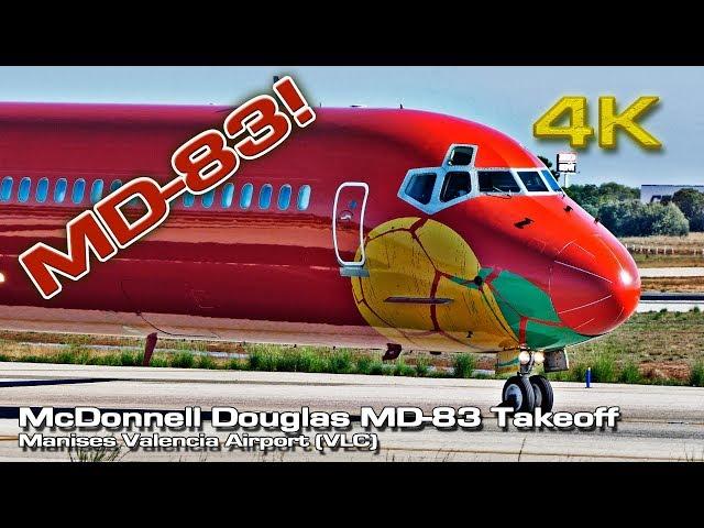 McDonnell Douglas MD-83 [4K] Takeoff Sound!