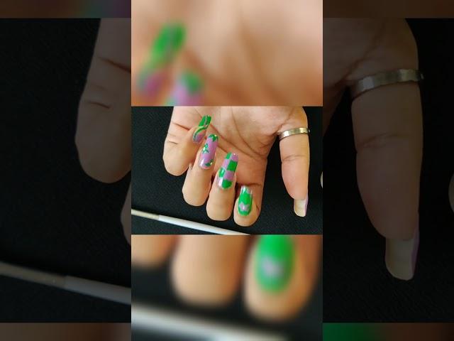 " Vibrant Vibes: Purple & Green  #ColorfulShorts " #nailartinspo #nailart