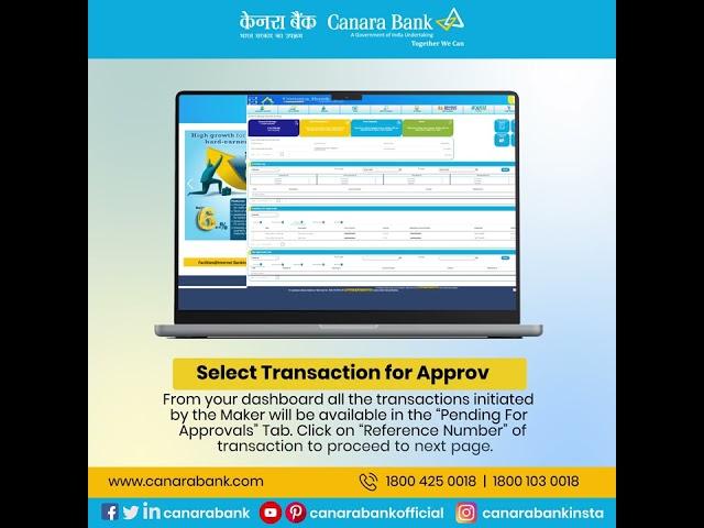 Canara Bank | Corporate Internet Banking Tutorial Using Maker & Checker