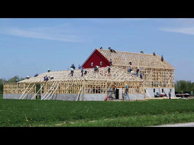 Ohio Amish Barn Raising - May 13th, 2014 in 3 Minutes and 30 seconds