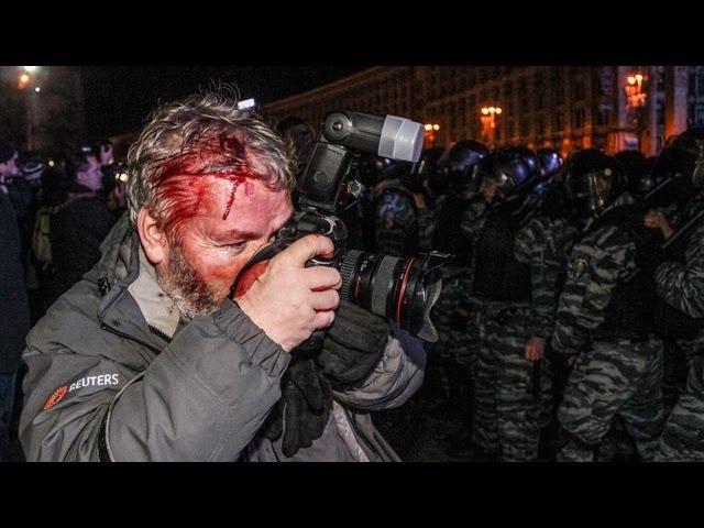 Ukraine police's violent crackdown at pro-EU protest