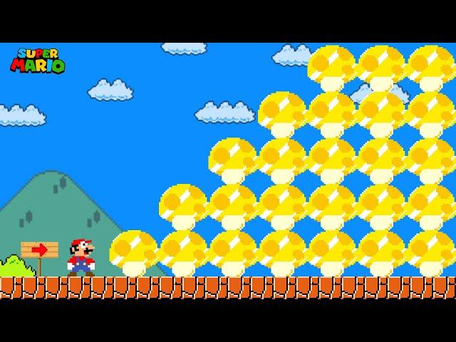 Can Mario Collect 999 Mega Mushrooms Gold in New Super Mario Bros? | Game Animation