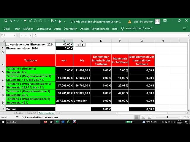 013 Mit Excel den Einkommensteuertarif verstehen