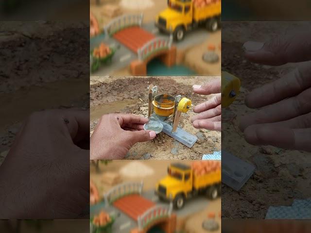 Mini BRIDGE CONSTRUCTION video mini tracter‼️ bricks, cement and mixer machine video #shorts #viral