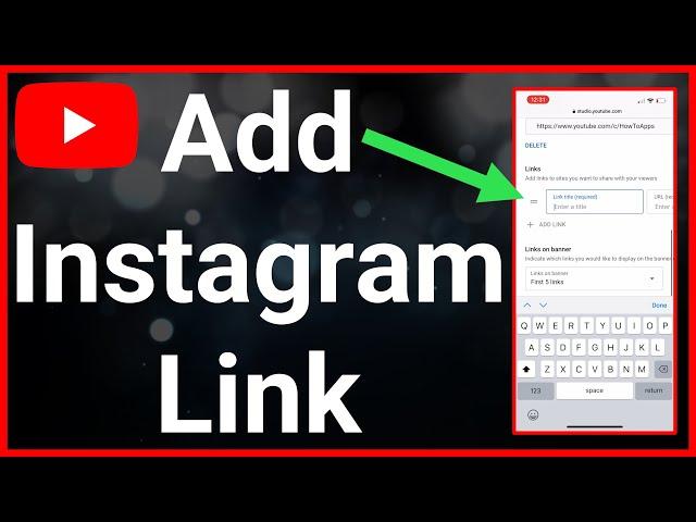 How To Add Instagram Link To YouTube Channel