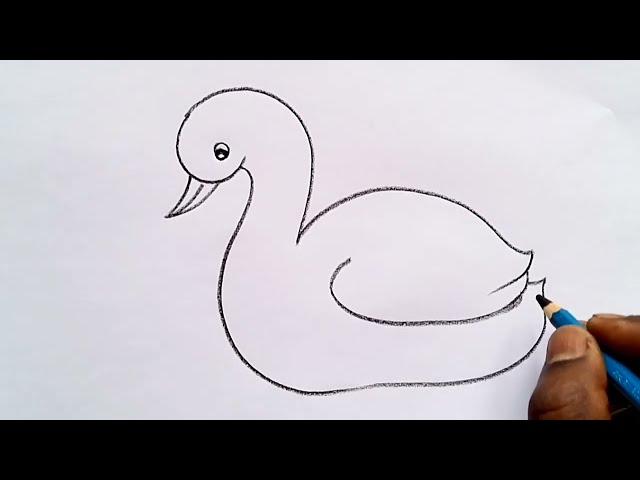 how to draw duck drawing easy step-by-step@Kids Drawing Talent