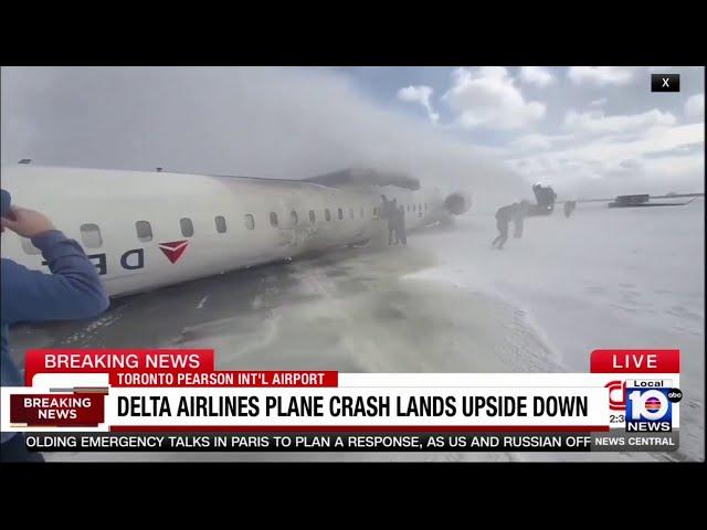 Delta Airlines jet crash lands in Toronto