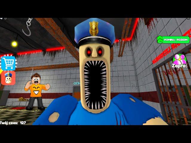 UCIEKAM PRZED STRASZNYM GRUBYM POLICJANTEM EXE w Roblox! (Barry's Exe Prison Run)