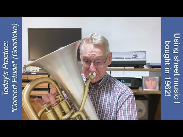 Euphonium Practice: "Concert Etude" (a Trumpet Solo) by Goedecke.