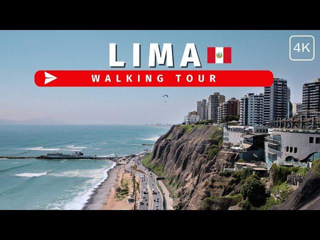 Miraflores and Barranco Walking Tour | Lima, Peru in 4k60fps with Captions