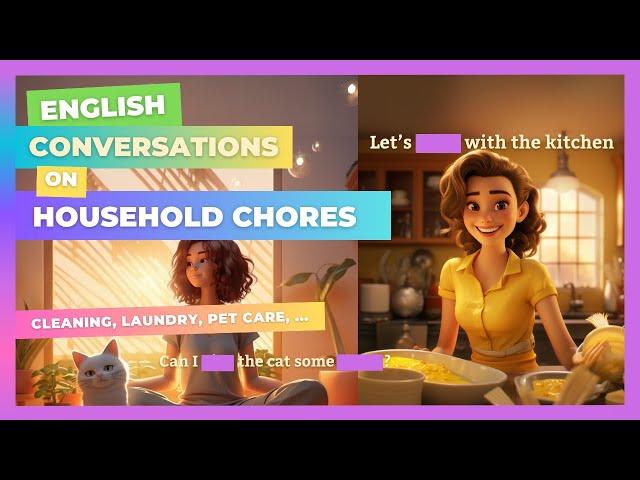 At Home English Conversation | Household Chores chosen by ChatGPT  #practiceenglishspeaking