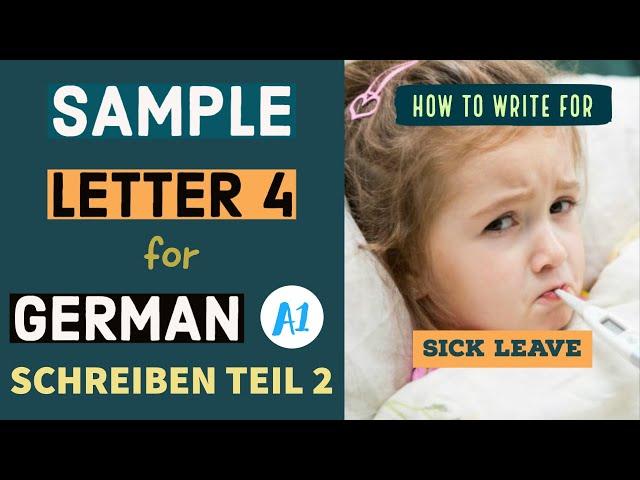 School Leave Application | Sick Leave for School Students | Brief Schreiben a1 telc