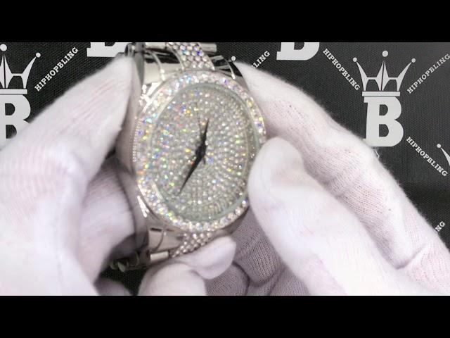 Silver Iced Out Center Dress Hip Hop Watch | WAT8180R