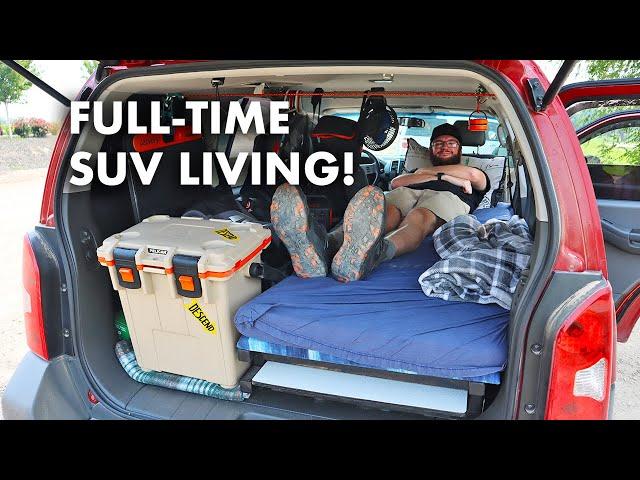 He Lives in an SUV Full-Time! Full Tour of His Setup (Nissan Xterra)