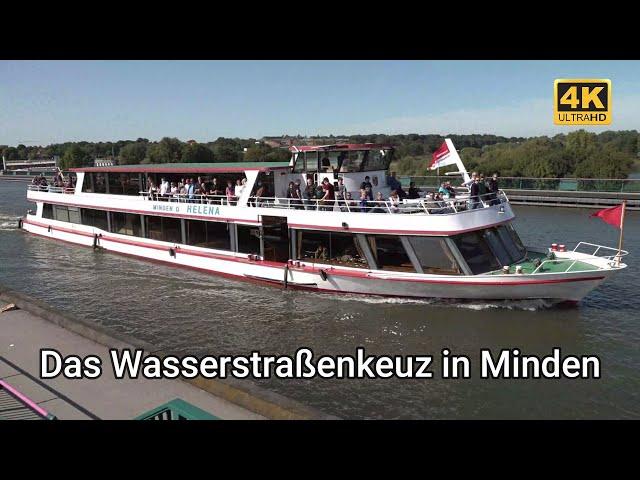 Das Wasserstraßenkreuz in Minden + die Weserschleuse verbindet den Mittellandkanal mit der Weser.