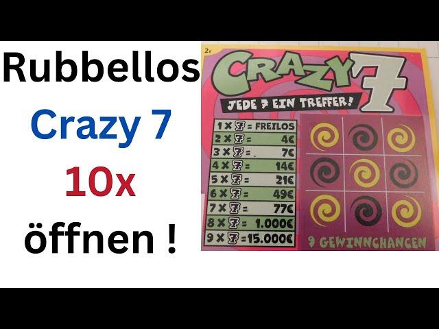 Neues Rubbellos Crazy 7 10x öffnen - Wie viel Glück haben wir heute ?