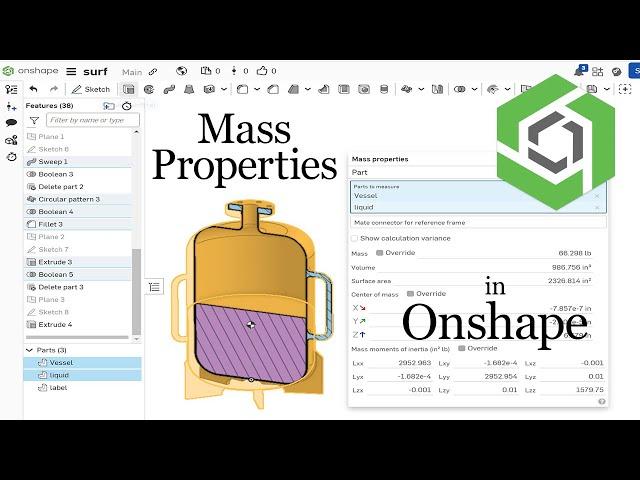 Beginners Guide to Finding Mass Properties in Onshape - How to - Tutorial