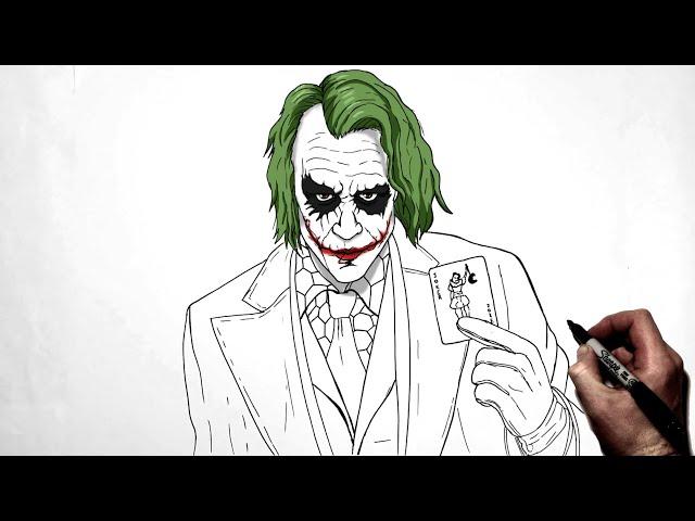 How To Draw The Joker (Heath Ledger) | Step By Step | DC