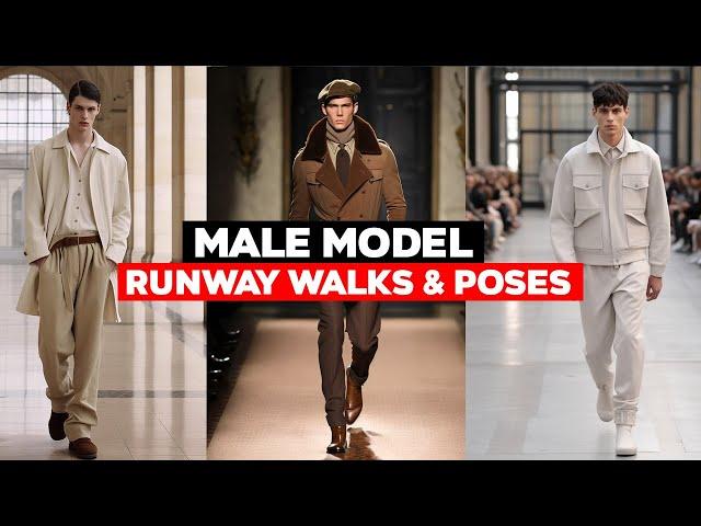 Male Model Walk Inspiration & Male Modeling Pose Ideas