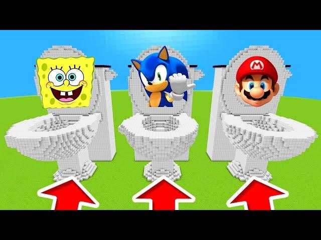 Minecraft PE : DO NOT CHOOSE THE WRONG TOILET! (Spongebob, Sonic & Mario)