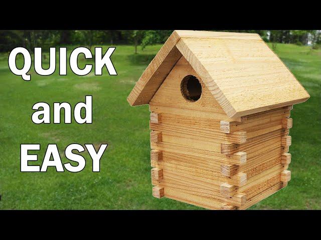 Making a Log Cabin Birdhouse with 1 Board