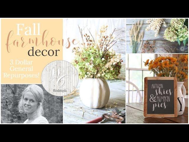 Dollar General Fall Decor, Repurposed Dollar General Decor, Farmhouse Style Fall Decor