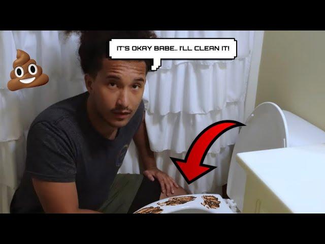 SO I LEFT POOP ON THE TOILET SEAT... THEN MY BOYFRIEND DID THIS *CUTE REACTION*