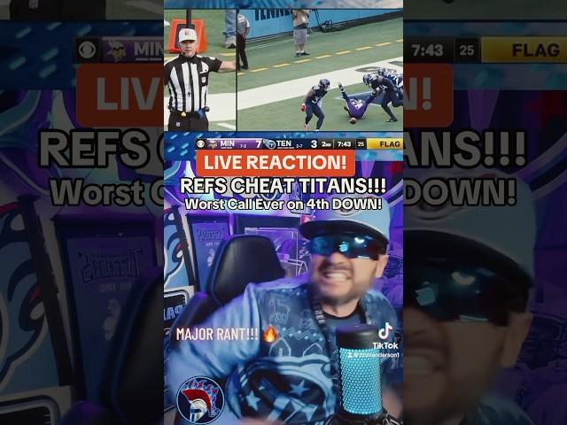 REFS CHEAT TITANS ON 4TH DOWN PLAY VS VIKINGS! | TITAN ANDERSON REACTION #shorts #fyp #Titans