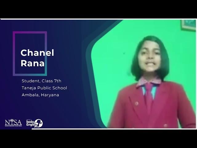 Project bolo English #StudentsSpeak​ Series | Chanel rana, Class 7th | NISA Education