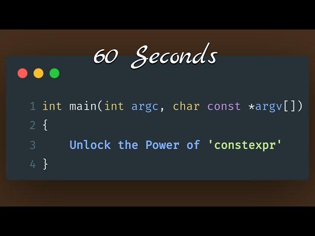 Unlock the Power of 'constexpr' in C++ | #60seconds | One Minute | #anooptube | #oneminute