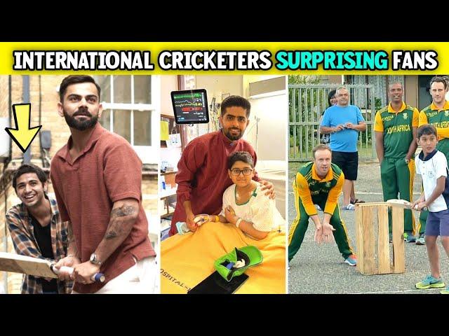 When Famous International Cricketers Surprise Their Fans | Kohli, Maxwell, Babar, Faf Du Plessis