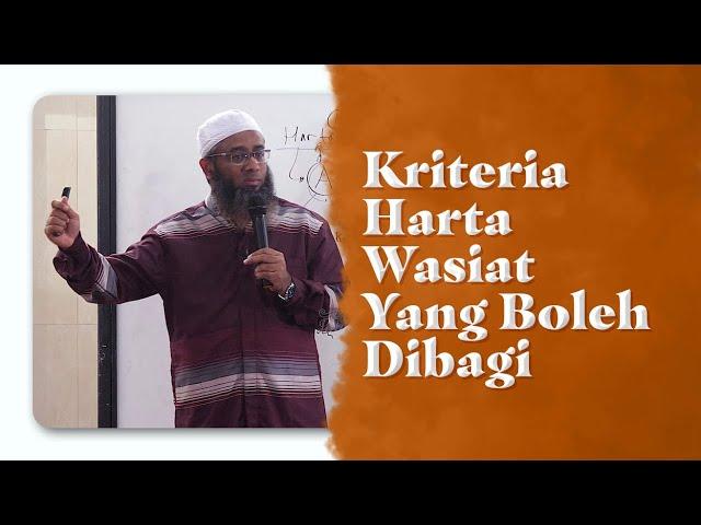 Video Pendek: Kriteria Harta Wasiat Yang Boleh Dibagi - Ustadz Nizar Sa'ad Jabal, Lc., M.Pd