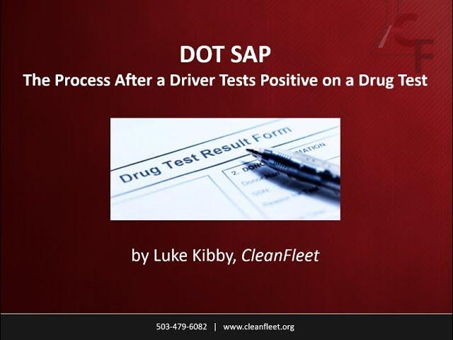 Webinar: DOT SAP - The Process After a Driver Tests Positive on a Drug Test