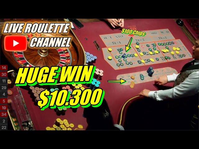  LIVE ROULETTE | HUGE WIN 10.300 In Las Vegas Casino  $100 Chips Bets Exclusive  2024-11-22