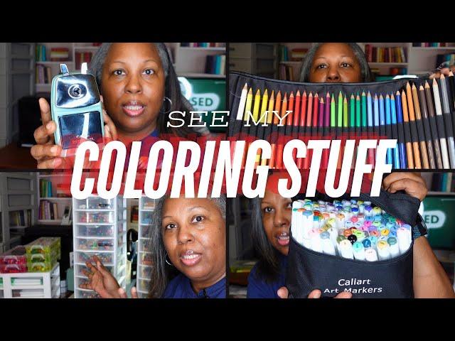 My Adult Coloring Supplies Collection - August 2024 | Pencils, Pens, Markers, Paint, & More