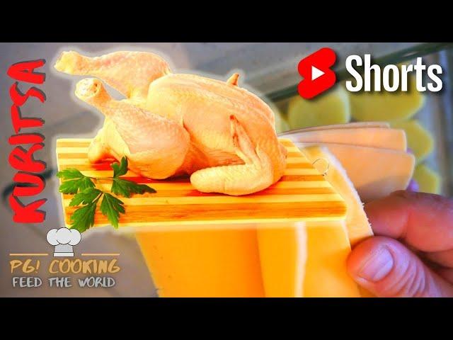 Праздничная курица в духовке с сыром и картошкой