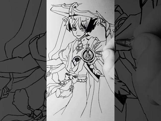 Drawing Scaramouche  Genshin Impact ART #shorts