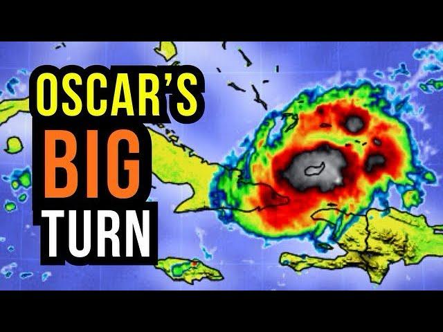 Hurricane Oscar makes a Sharp Turn...