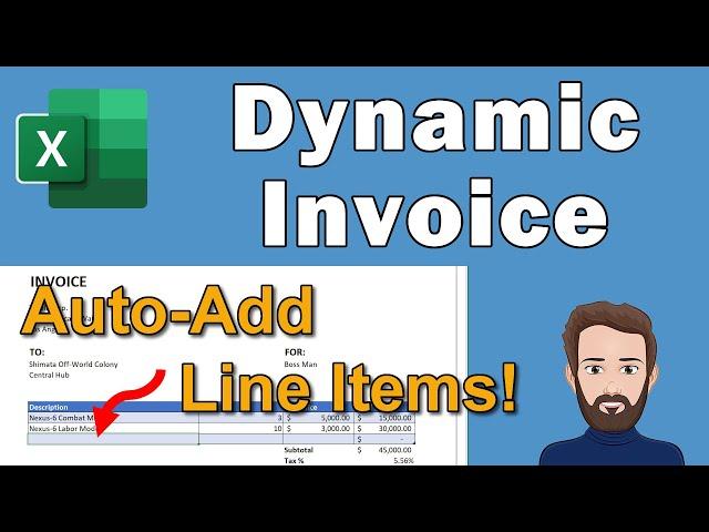 Excel Invoice Template that Adds New Lines Automatically