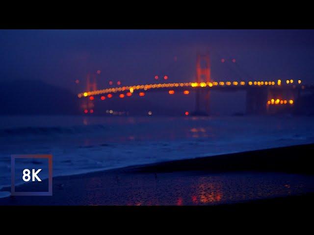 8k Morning Ocean Sounds at Baker Beach, San Francisco, California for Sleep and Study | ASMR