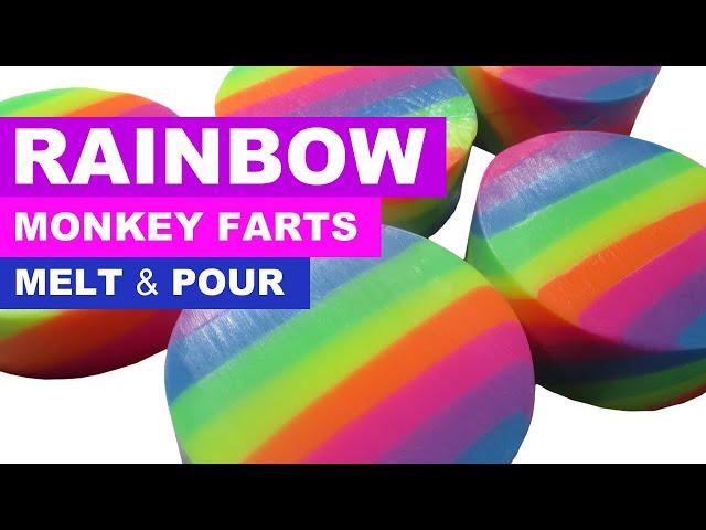 Melt & Pour Soap, Rainbow in a Pringle can, Scented with Monkey Farts