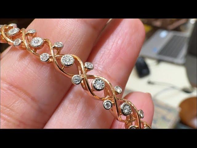 Tanishq Ruby Emerald & Diamond Bangle Designs With Price/Diamond Bracelet Designs/Ruby Bangles/Deeya