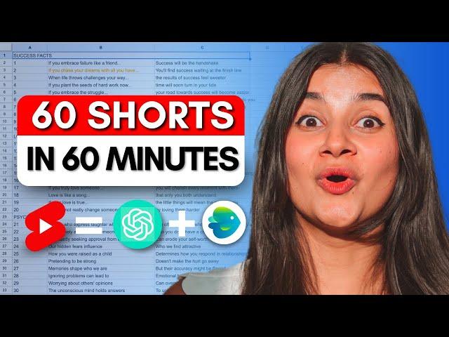 I made 60 YouTube shorts in 60 mins with just 2 AI tools